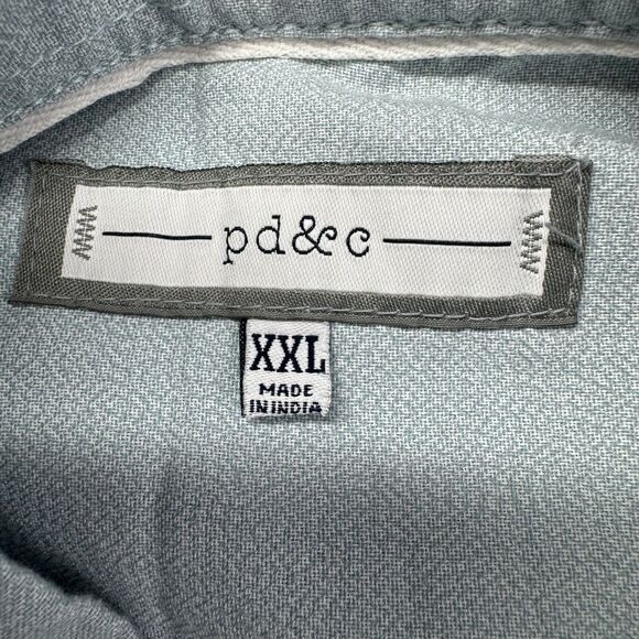 PD & C Shirt Men's Extra Extra Large Blue Long Sleeve Button Up Casual Preppy - Picture 3 of 13